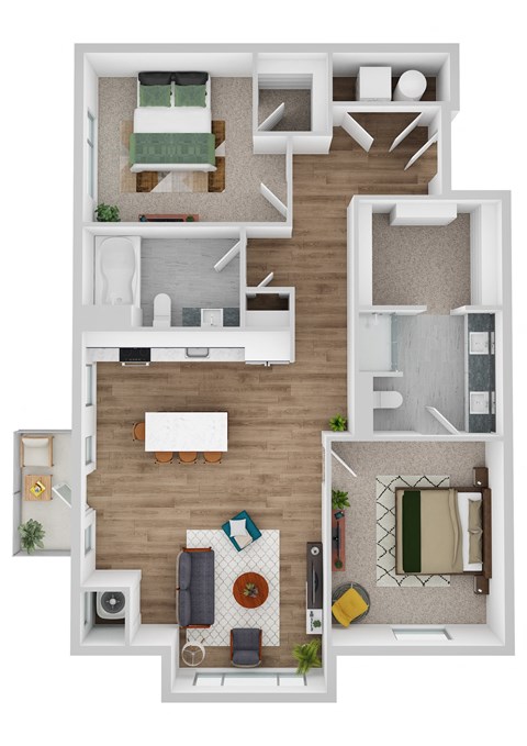 Maine A floor plan image at Park 205, Park Ridge, Illinois
